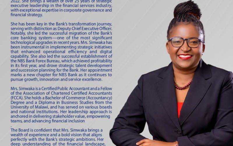 NBS BANK APPOINTS NEW CHIEF EXECUTIVE OFFICER