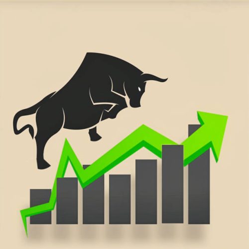 This illustration represents a bullish & growing market