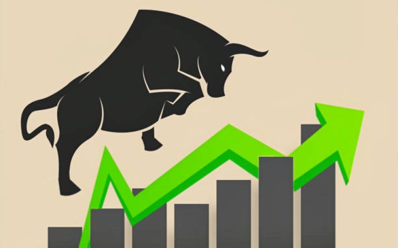 This illustration represents a bullish & growing market